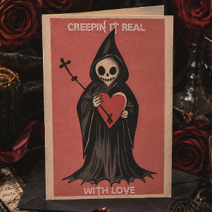 Grim Reaper Hart Gotische Valentijnsdag Feestdagenkaart
