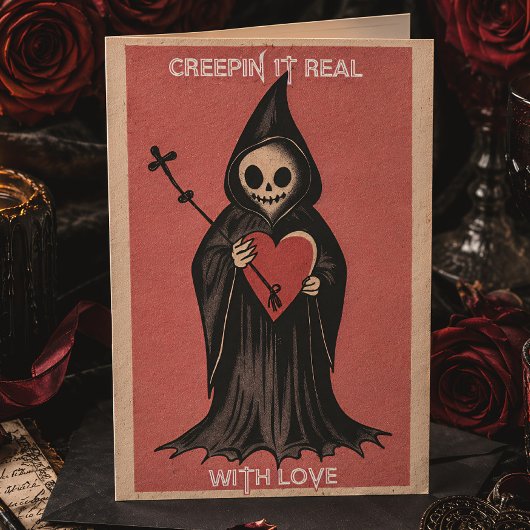Grim Reaper Hart Gotische Valentijnsdag Feestdagenkaart
