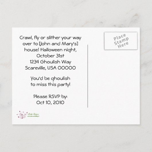 Grim Reaper Haunted Halloween Party Uitnodiging (Achterkant)