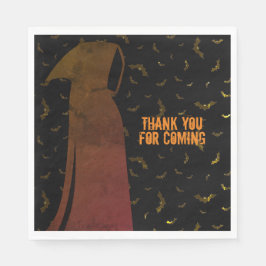 Grim Reaper Hooded Creepy Flying Bats Halloween Servet