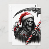 Grim Reaper Horror Kerstman Kerstmis Briefkaart (Voorkant / Achterkant)