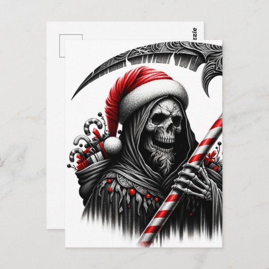 Grim Reaper Horror Kerstman Kerstmis Briefkaart (Voorkant / Achterkant)