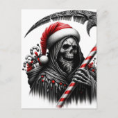 Grim Reaper Horror Kerstman Kerstmis Briefkaart (Voorkant)
