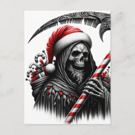 Grim Reaper Horror Kerstman Kerstmis Briefkaart
