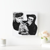 Grim Reaper Hourglass  Creepy Vierkante Klok (Huis)