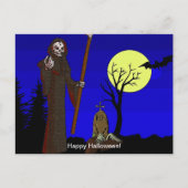 Grim Reaper in Graveyard Briefkaart (Voorkant)