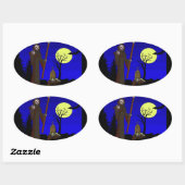 Grim Reaper in Graveyard Ovale Sticker (Vel)