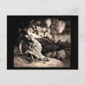 Grim Reaper in zwart briefkaart (Voorkant)