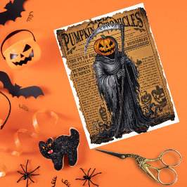 Grim Reaper Jack O’ Lantern Halloween Newspaper Tissuepapier