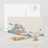 Grim Reaper Jack O' Lantern Vleermuis Kampvuur Briefkaart (Voorkant / Achterkant)