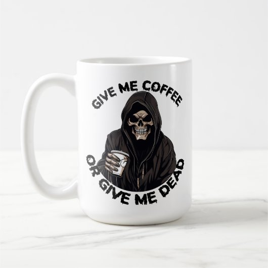 Grim Reaper koffie mok, Horror Spooky cadeau Koffiemok (Links)
