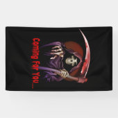 Grim Reaper komt voor je Halloween Spandoek (Horizontaal)