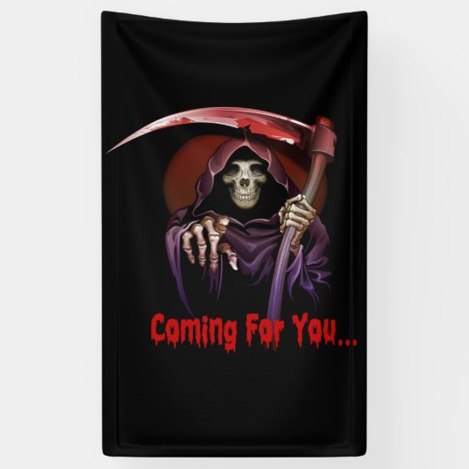Grim Reaper komt voor je Halloween Spandoek (Verticaal)