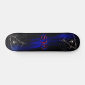 Grim Reaper met blauwe vlammen Persoonlijk Skateboard (Horizontaal)
