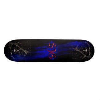 Grim Reaper met blauwe vlammen Persoonlijk Skateboard