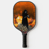 Grim Reaper met ontvlammen en schedels Pickleball Paddle (Voorkant)