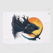 Grim Reaper met Scythe - Enge Halloween Shirt Golfhanddoek (Horizontaal)