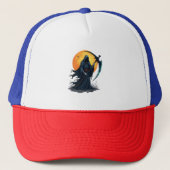 Grim Reaper met Scythe - Enge Halloween Shirt Trucker Pet (Voorkant)