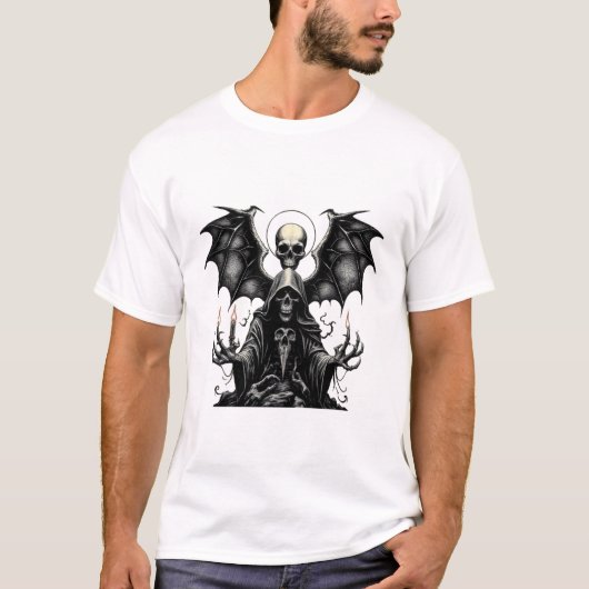 Grim Reaper met vleermuisvleugels en kaarsen - Don T-shirt (Voorkant)