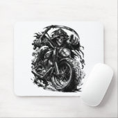 Grim Reaper-motorrijderillustratie Muismat (Met muis)