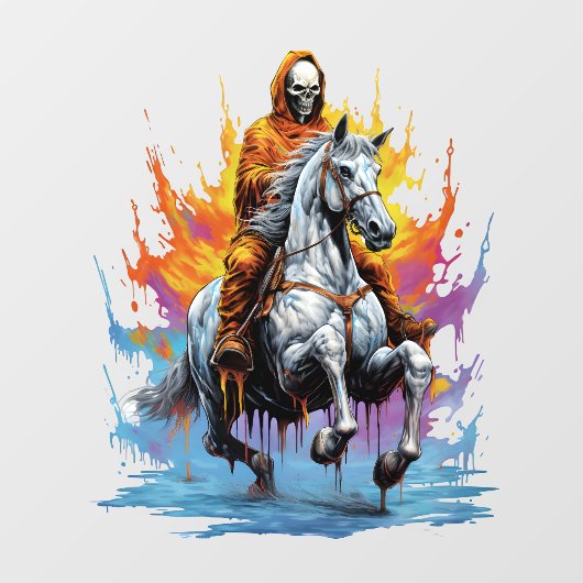 Grim Reaper of the Wild West Raamsticker (Vel)