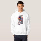 Grim Reaper op vlammende motorfiets Hoodie (Voorkant volledig)