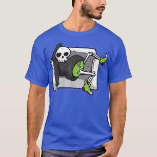 Grim Reaper over Couch Lazy Halloween Costume Funn T-shirt