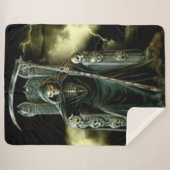 GRIM REAPER OVER ZIJN DRONE SHERPA DEKEN (Voorkant (horizontaal))