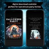 Grim Reaper Pompoenen en begraafplaats Halloween P Kaart