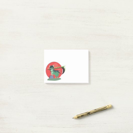 Grim Reaper Puppy Post-it® Notes (Op bureau)