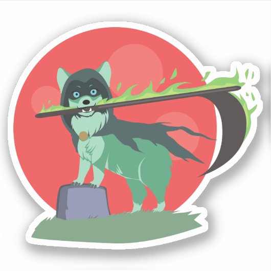 Grim Reaper Puppy Sticker (Voorkant)