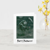 Grim Reaper Rat, Happy Halloween. Kaart (Gele Bloem)