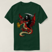 Grim Reaper Riding Dragon T-shirt (Design voorkant)