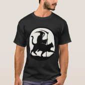 Grim Reaper Riding Op Black Cat T-shirt (Voorkant)