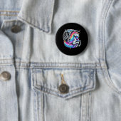 Grim Reaper Rijden Eenhoorn Grappig Gotische Paste Ronde Button 5,7 Cm (In situ)