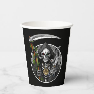 Grim Reaper Roken Wiet Paper Cup Papieren Bekers