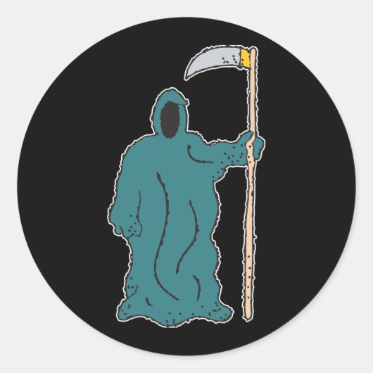 Grim Reaper Ronde Sticker (Voorkant)