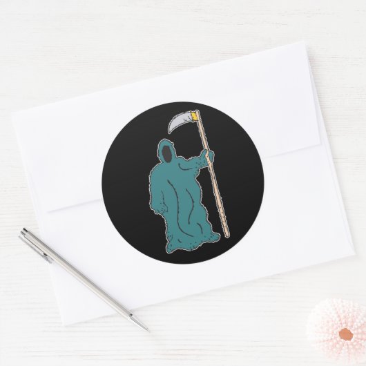Grim Reaper Ronde Sticker (Envelop)