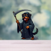 Grim Reaper Rottweiler Dog Acryl Bord (Neutraal)