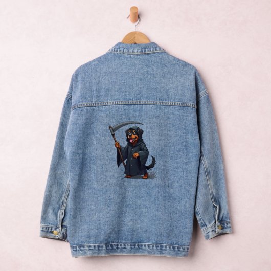 Grim Reaper Rottweiler Dog Denim Jacket (Hangar)
