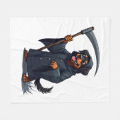 Grim Reaper Rottweiler Dog Fleece Deken (Voorkant (Horizontaal))