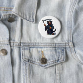 Grim Reaper Rottweiler Dog Ronde Button 5,7 Cm (In situ)