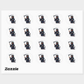 Grim Reaper Rottweiler Dog Ronde Sticker (Vel)