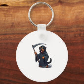 Grim Reaper Rottweiler Dog Sleutelhanger (Voorkant)