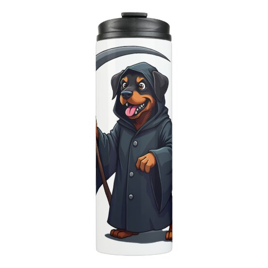 Grim Reaper Rottweiler Dog Thermosbeker (Voorkant)