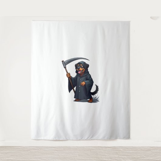 Grim Reaper Rottweiler Dog Wandkleed (Voorkant)