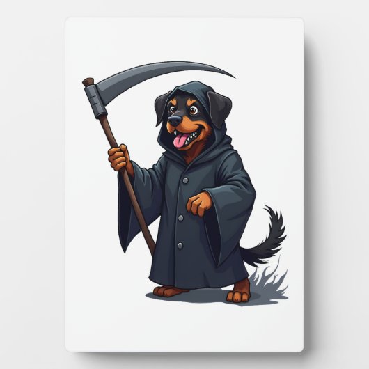 Grim Reaper Rottweiler Hond Fotoplaat (voorkant)