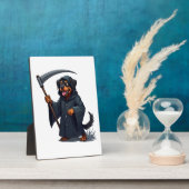 Grim Reaper Rottweiler Hond Fotoplaat (Zijkant)