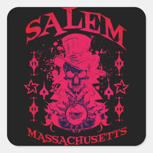 Grim Reaper Salem Massachusetts Vierkante Sticker (Voorkant)
