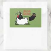 Grim Reaper Santa Seasons Groeten Rechthoekige Sticker (Tas)